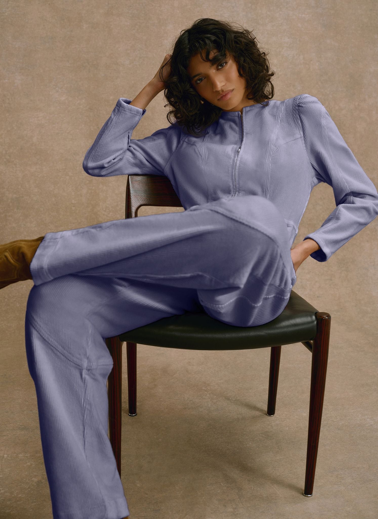 Blue Corduroy Jumpsuit – Mint Velvet