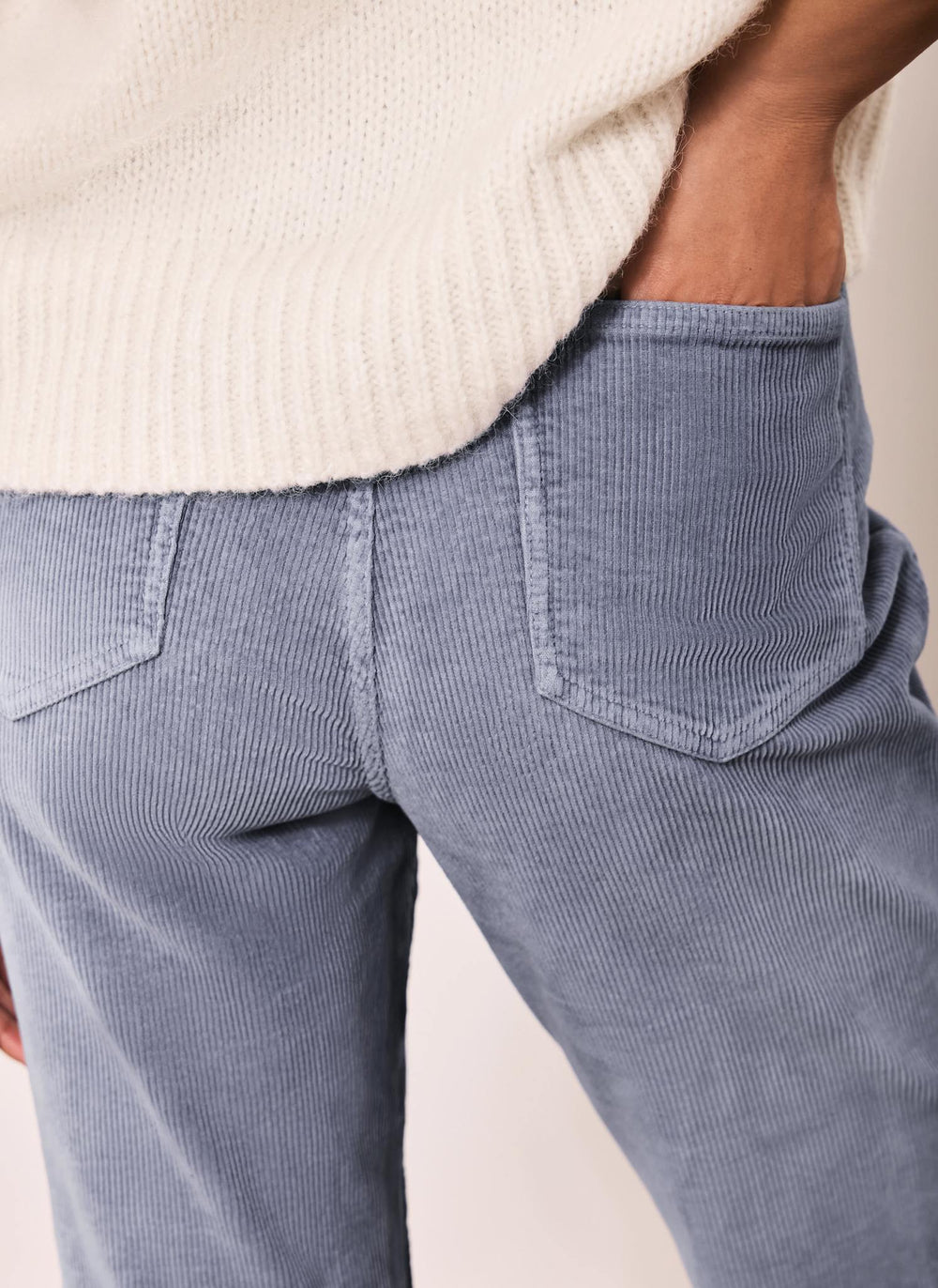 Blue Corduroy Flared Trousers