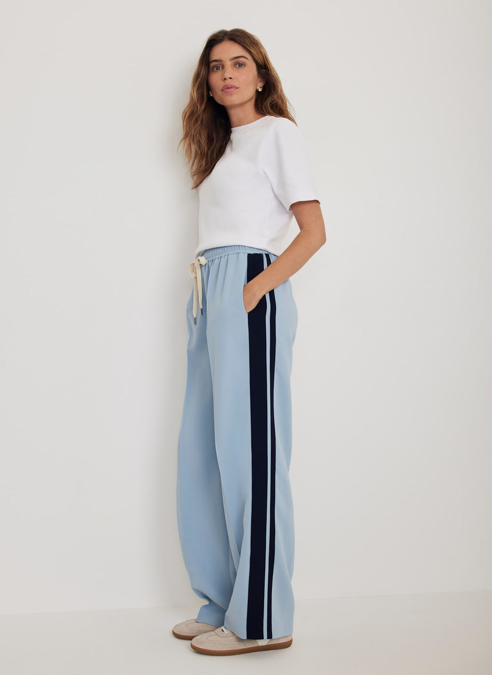 Blue Side Stripe Trousers