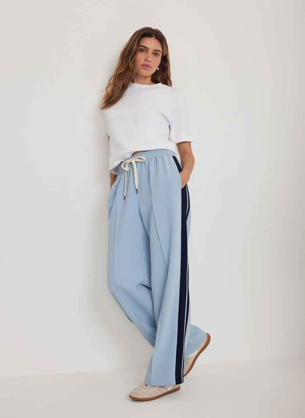 Blue Side Stripe Trousers