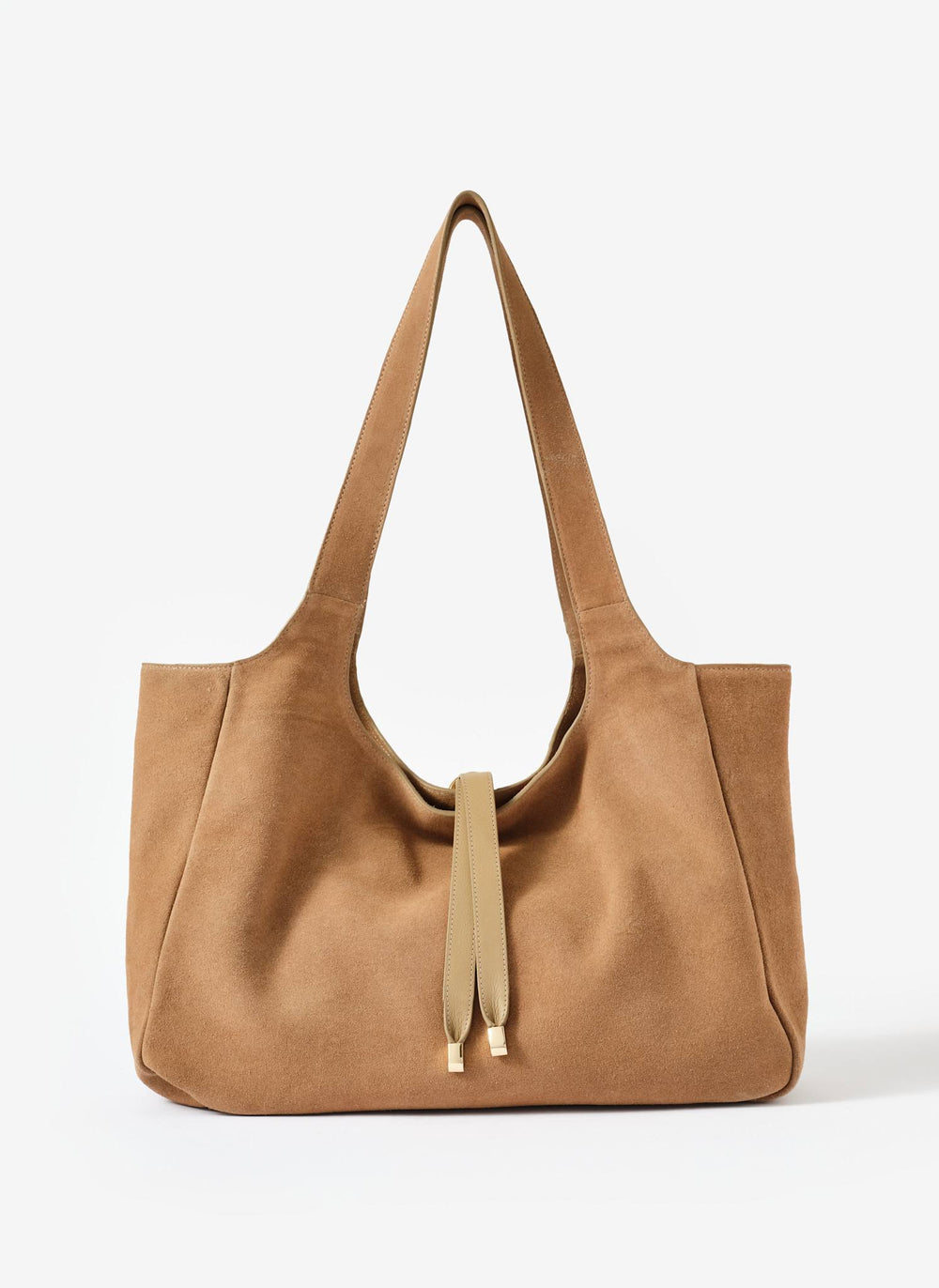 Bobbi Neutral Suede Tote Bag