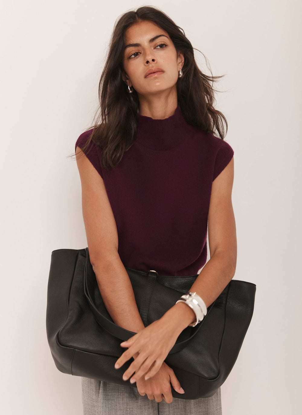 Burgundy Sleeveless Knit Top