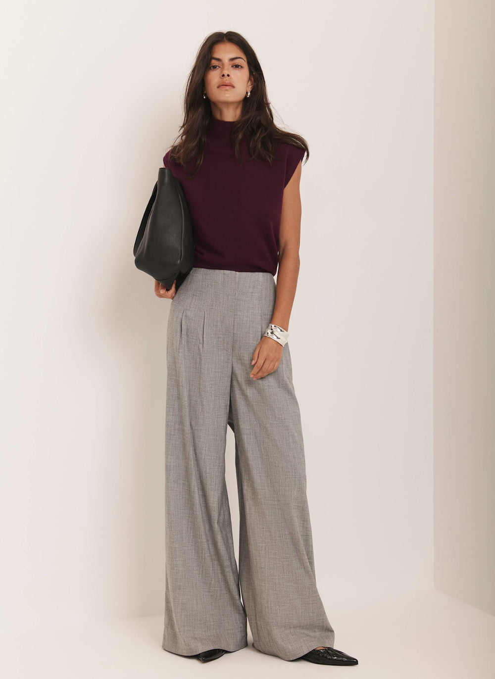 Burgundy Sleeveless Knit Top