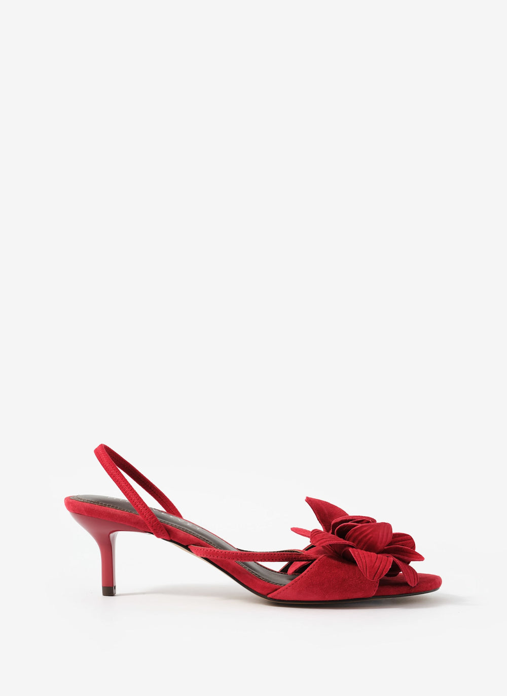 Bri Red Suede Flower Detail Heels