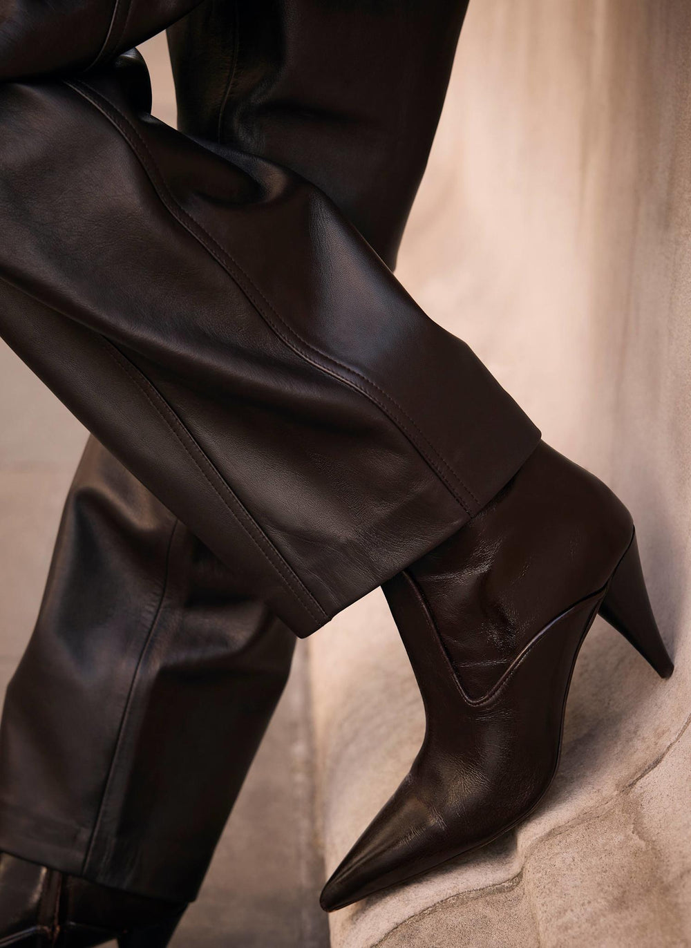 Brooke Brown Leather Ankle Boots