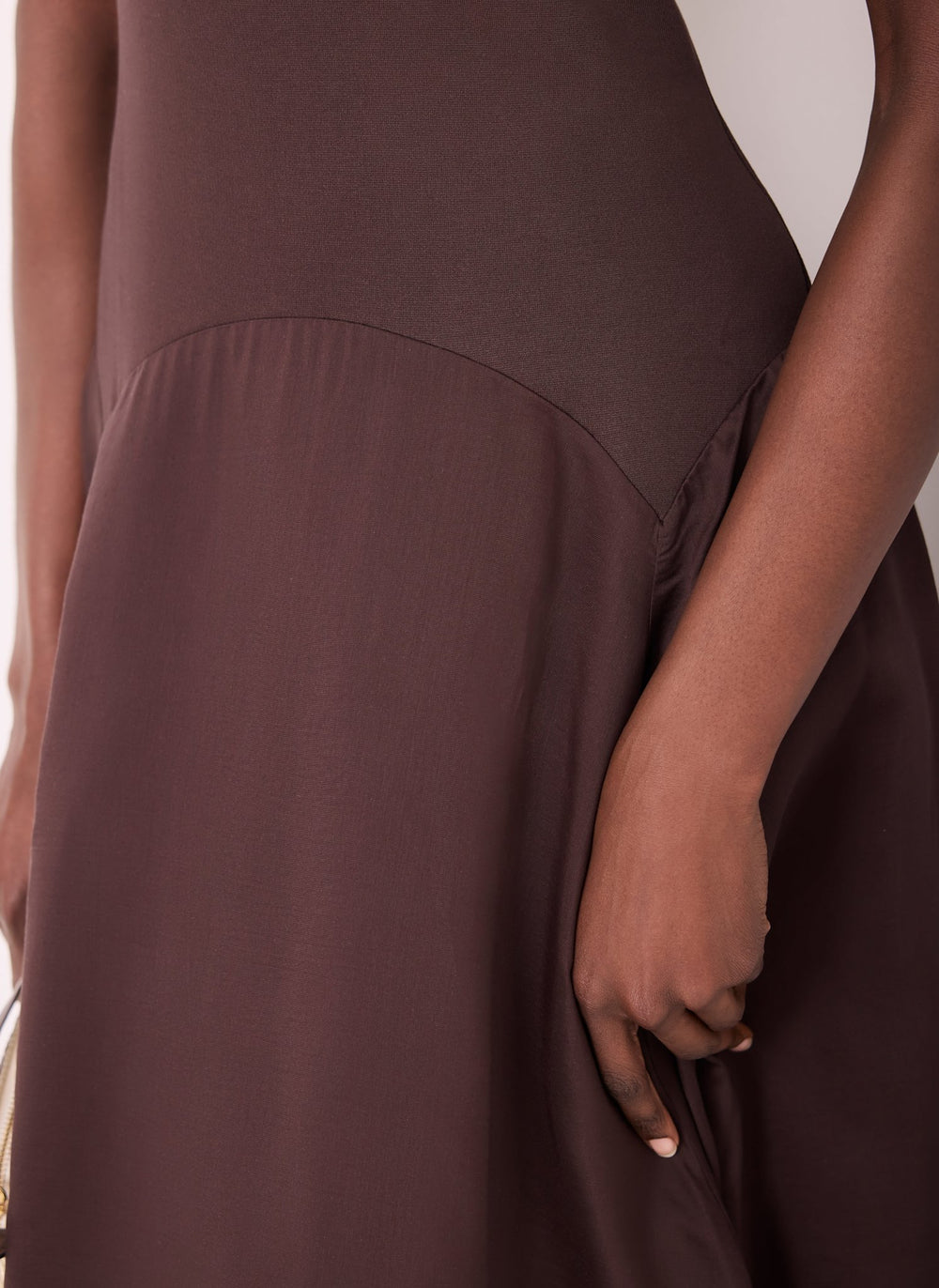 Brown Sleeveless Midi Dress