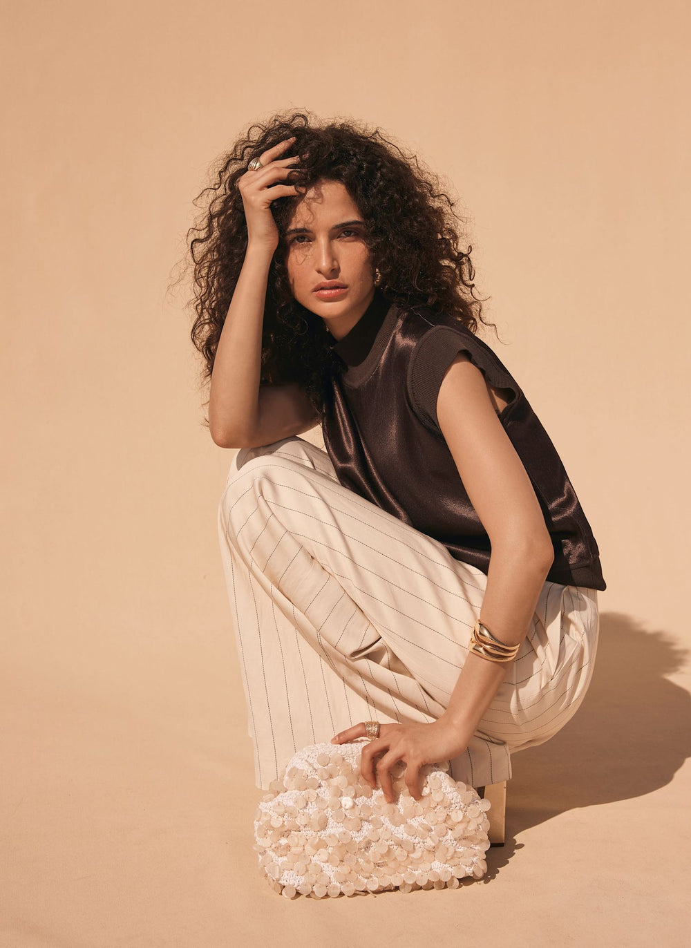 Brown Sleeveless Top