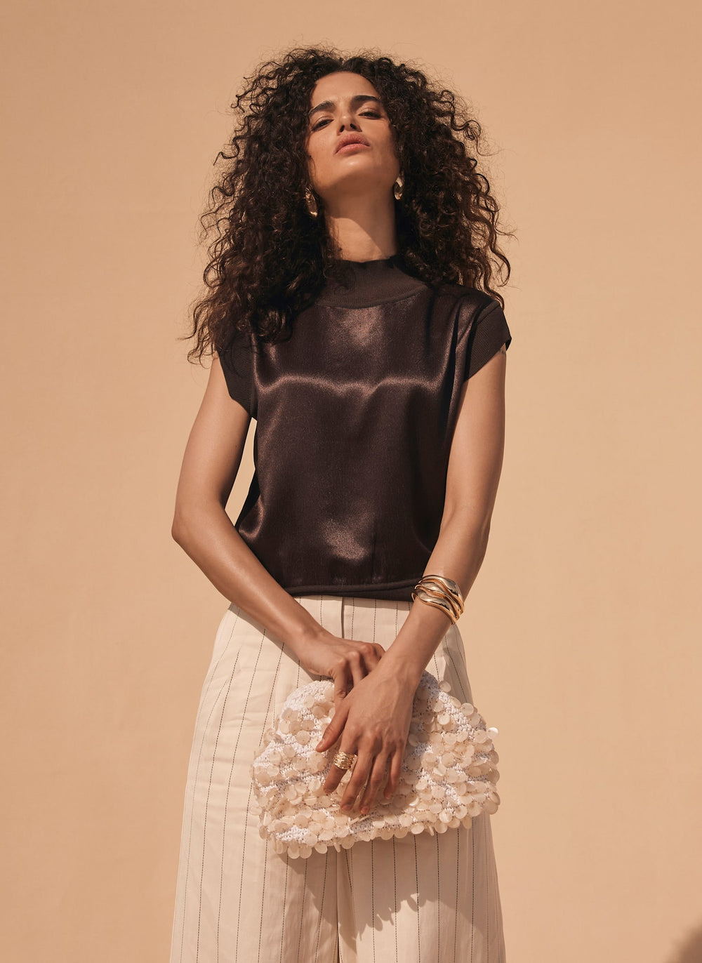 Brown Sleeveless Top