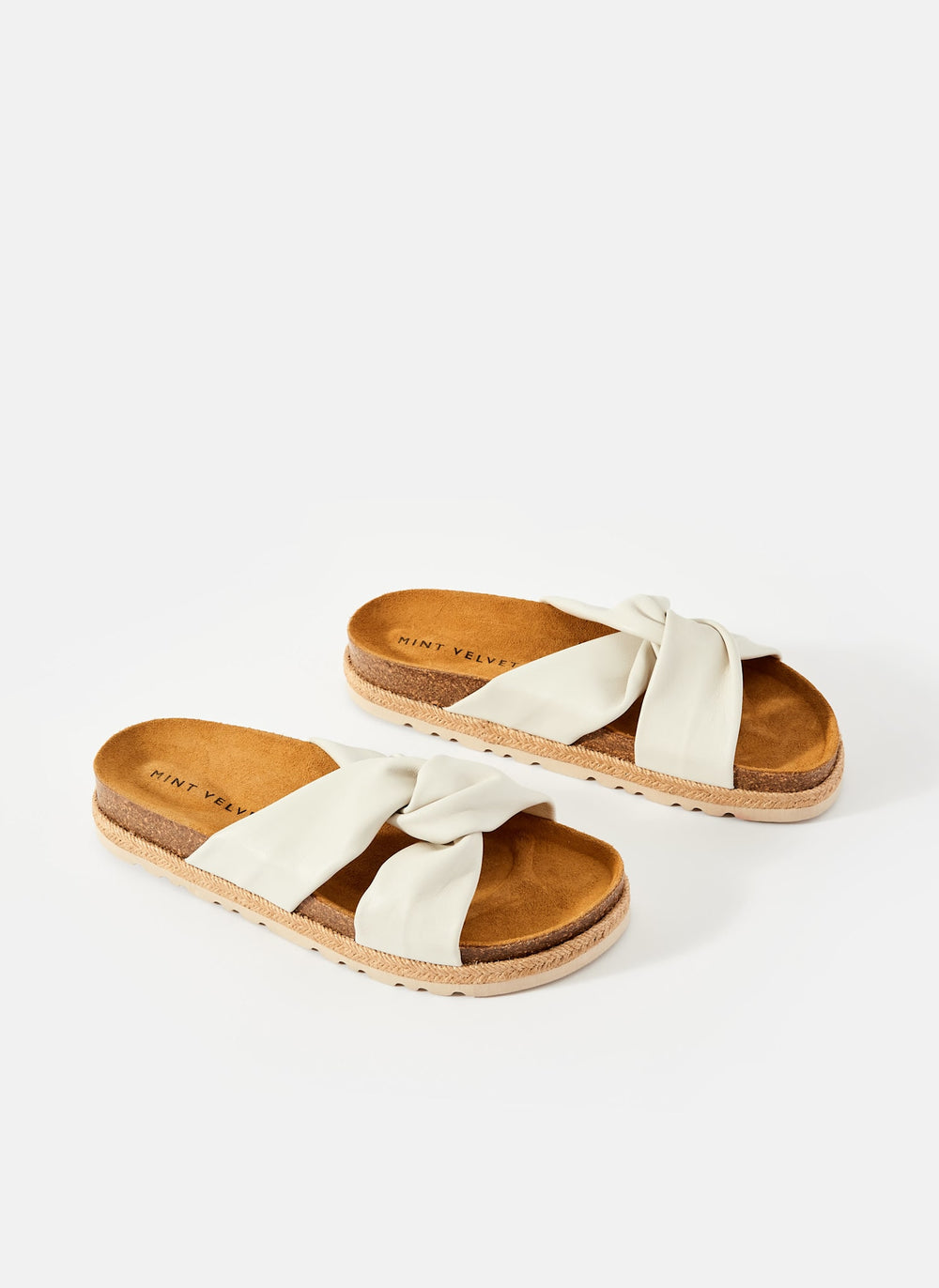 Bryony Neutral Leather Flat Sandals