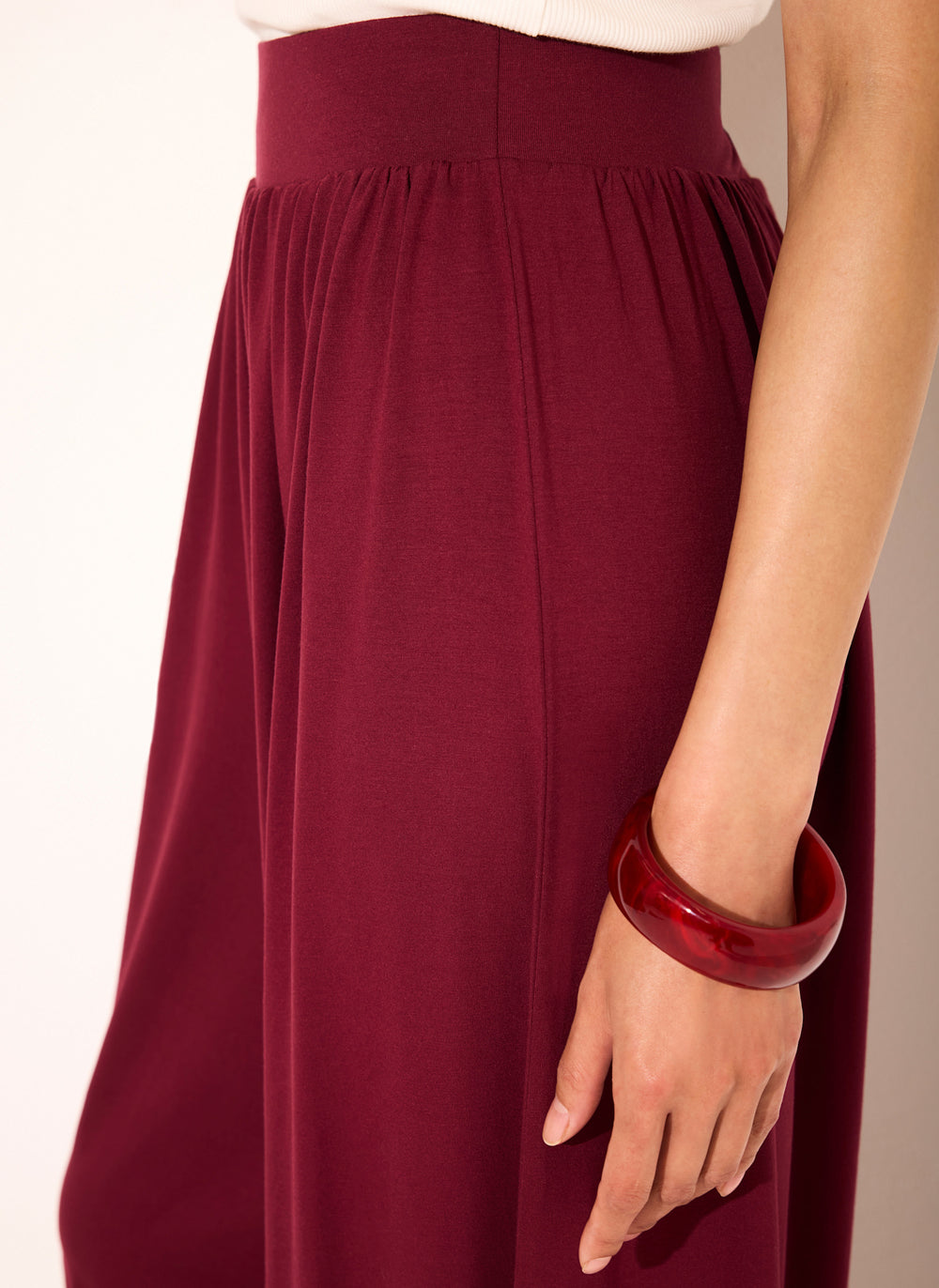 Red Jersey Balloon Trousers
