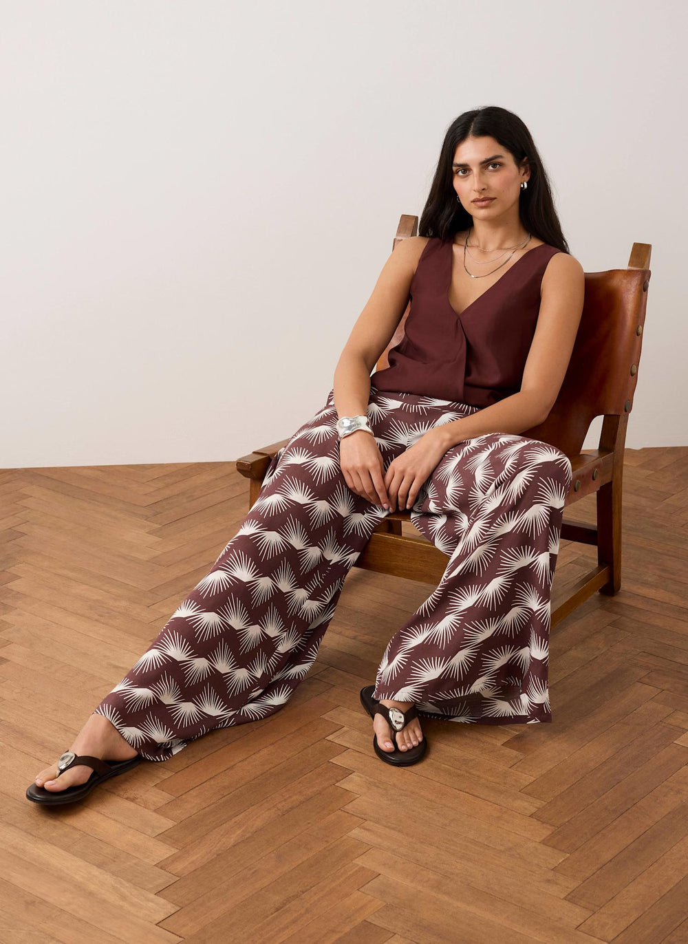 Burgundy Gathered Cami Top