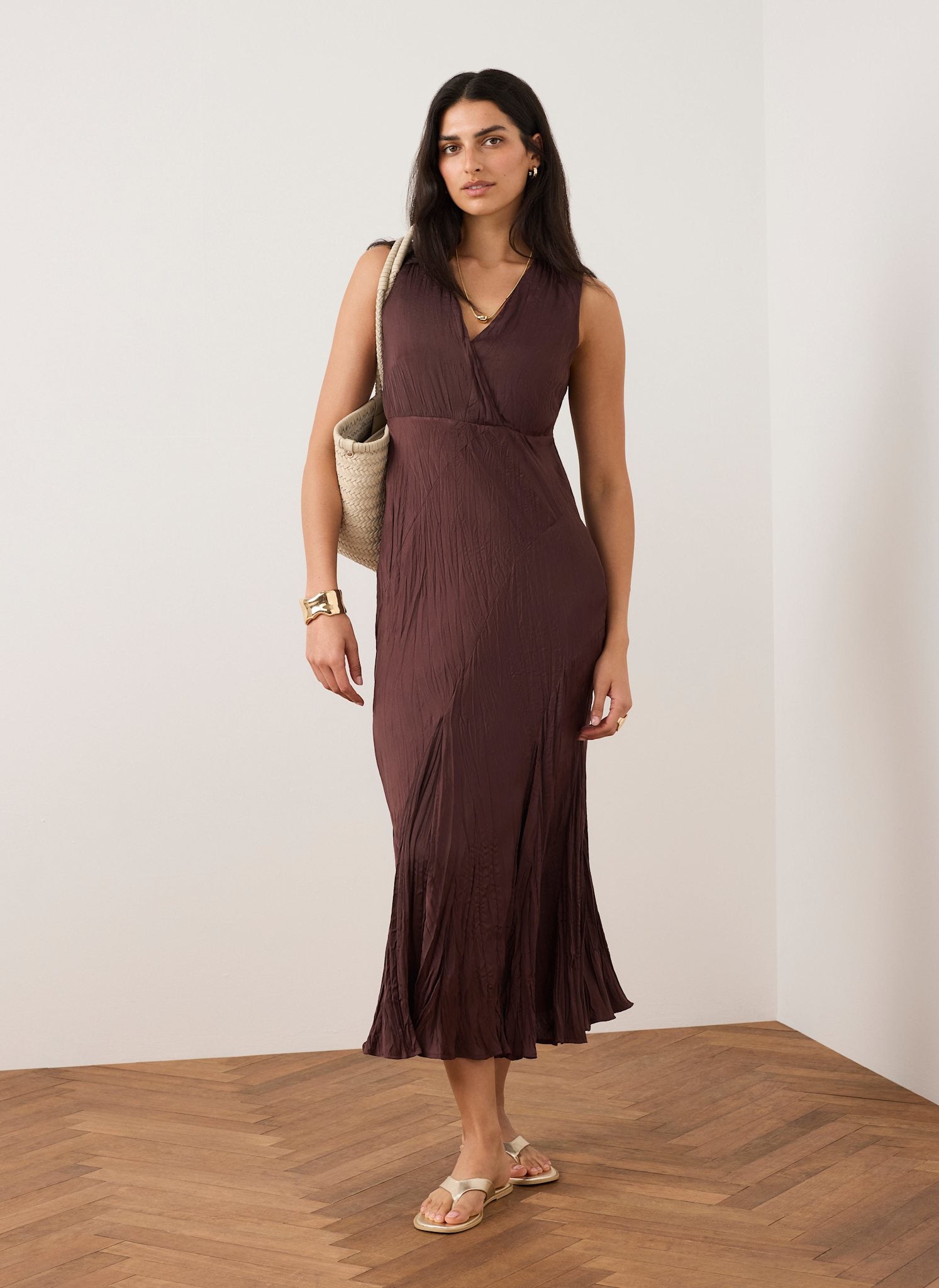 maxi dress mint velvet Mint Velvet Women's Crinkle Maxi Dress - Red - Size 2