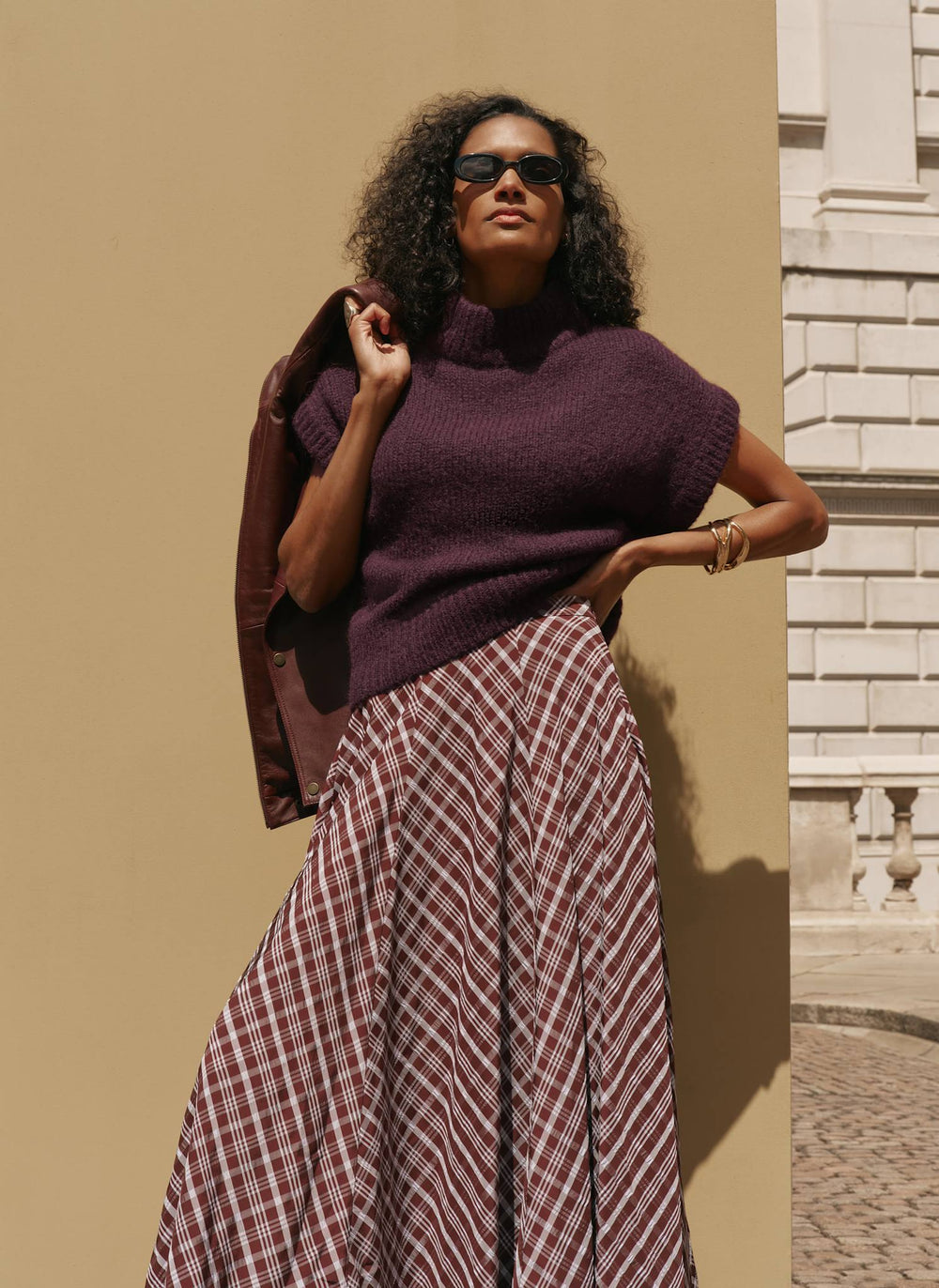Burgundy Wool Blend Knit Top
