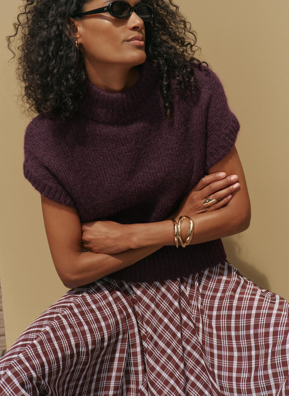 Burgundy Wool Blend Knit Top