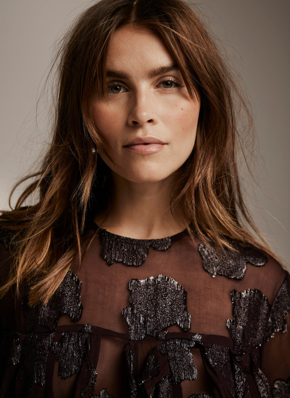 Burgundy Jacquard Ruffle Top