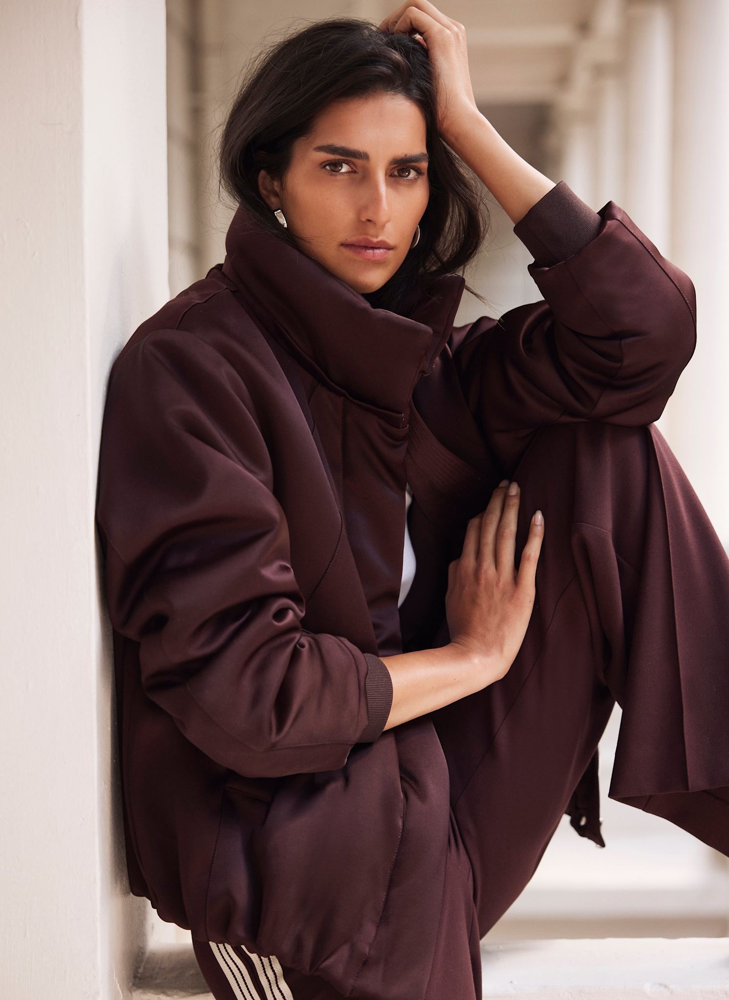 Mint Velvet Velvet Puff Jacket Burgundy Satin Bomber Jacket – Mint