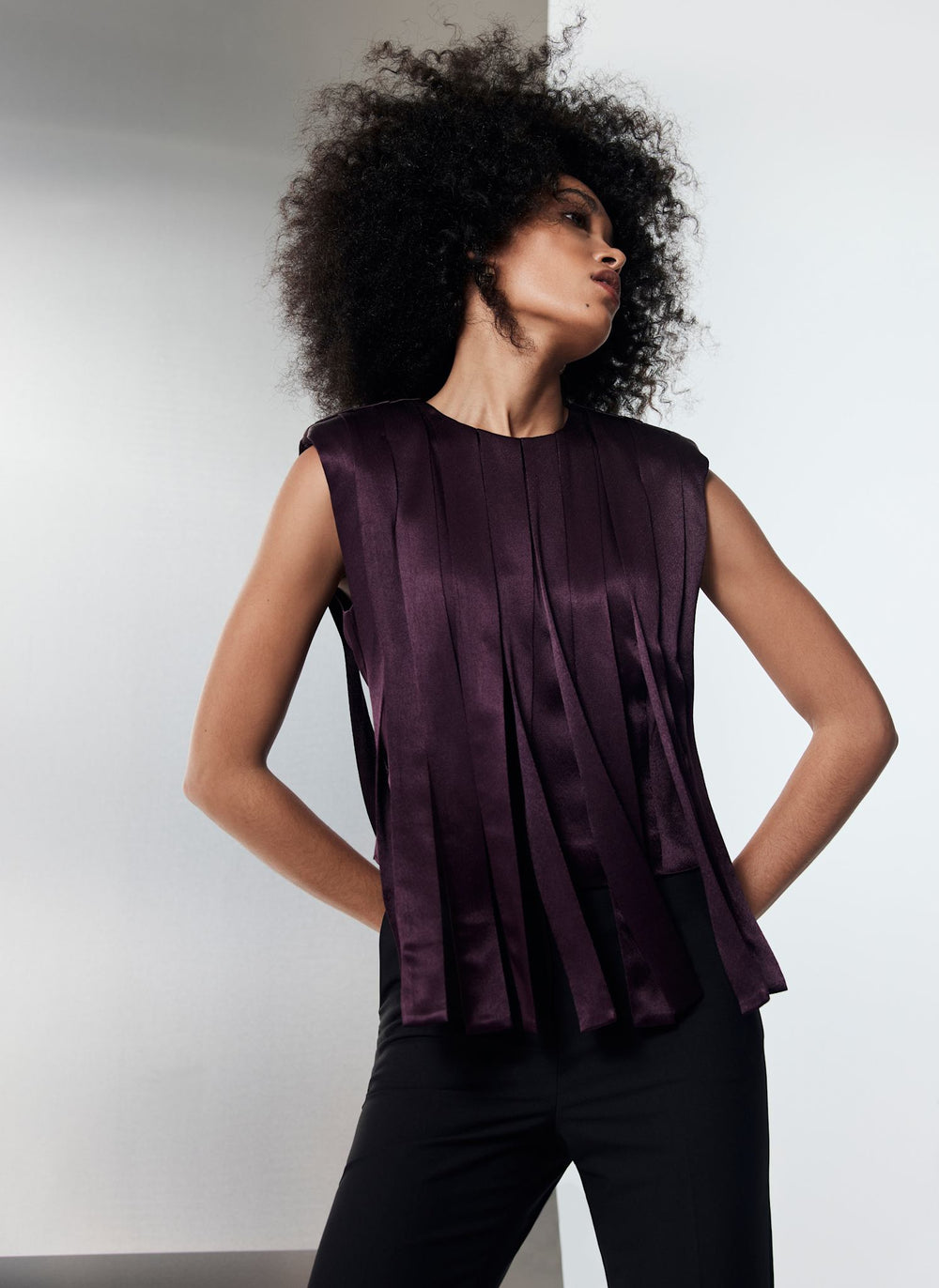 Burgundy Tape Detail Top