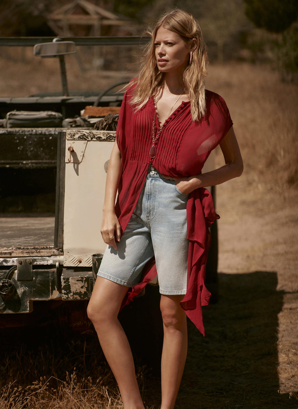 Burgundy Handkerchief Hemline Top