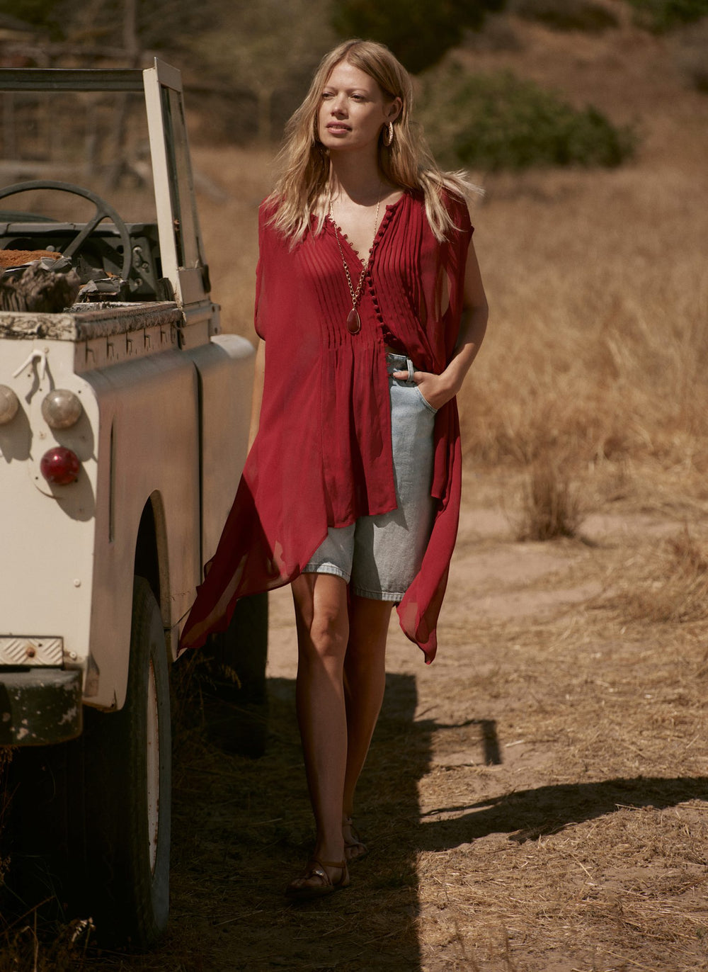 Burgundy Handkerchief Hemline Top