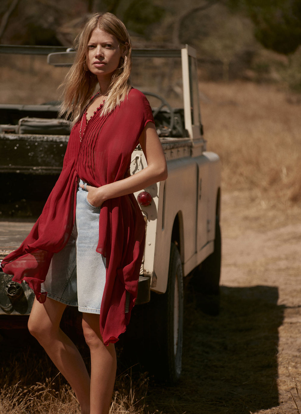 Burgundy Handkerchief Hemline Top