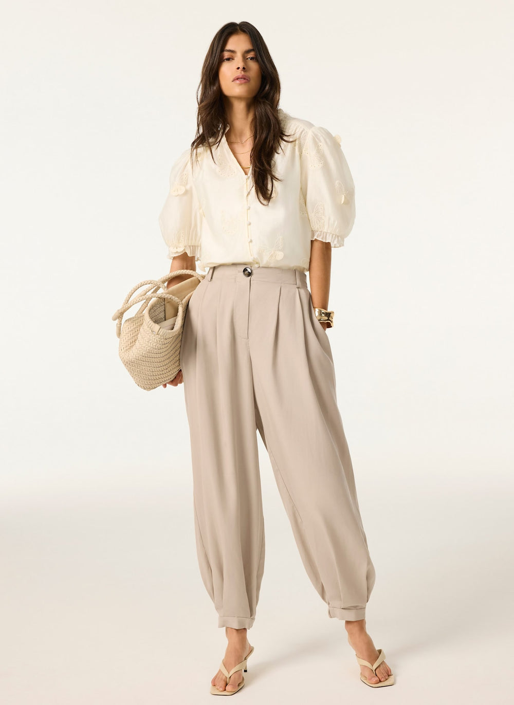 White Butterfly Detail Blouse