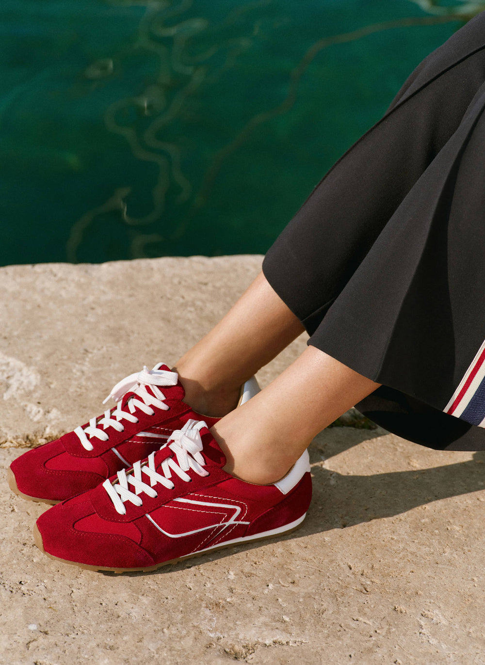 Cali Red Suede Trainers