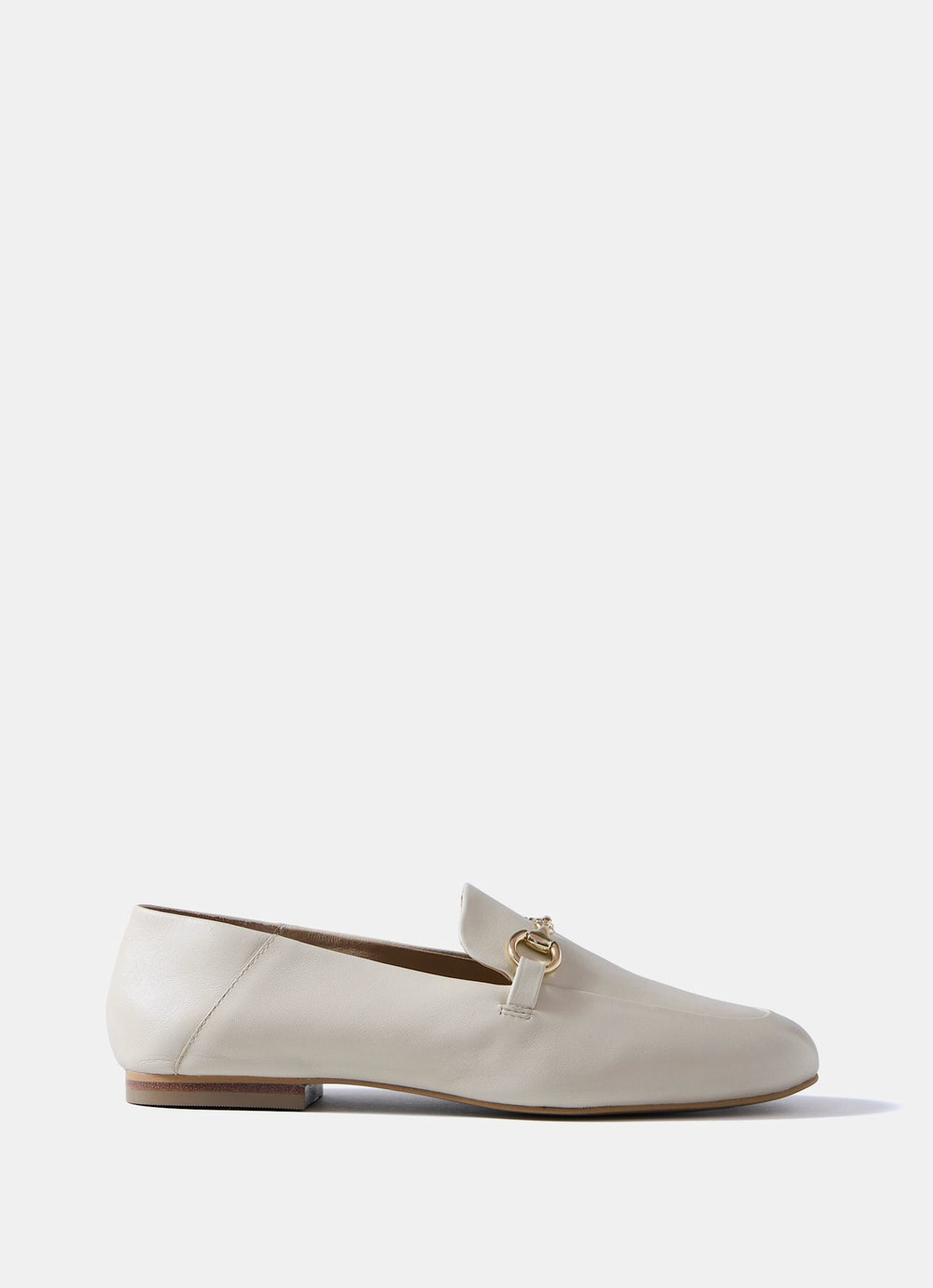 Camille Cream Leather Loafers