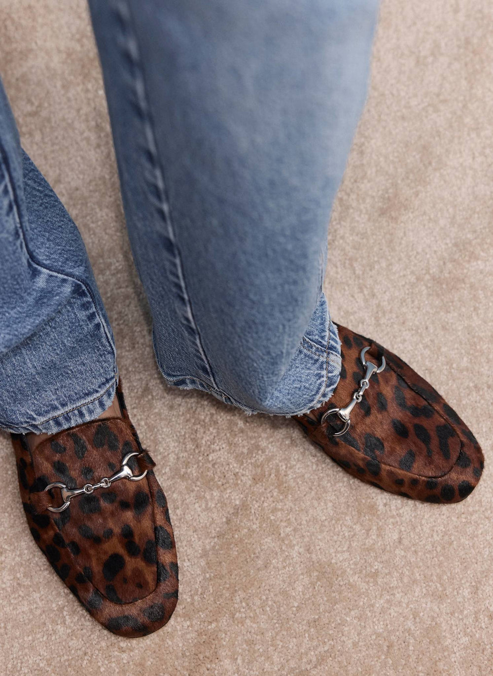 Camille Leopard Textured Loafers