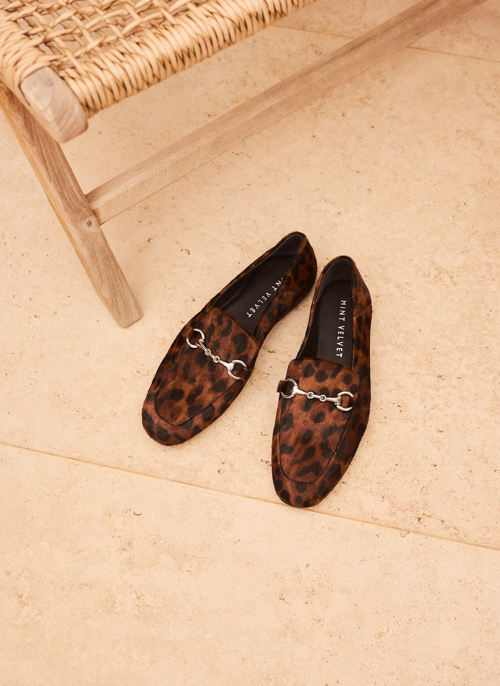 Camille Leopard Textured Loafers