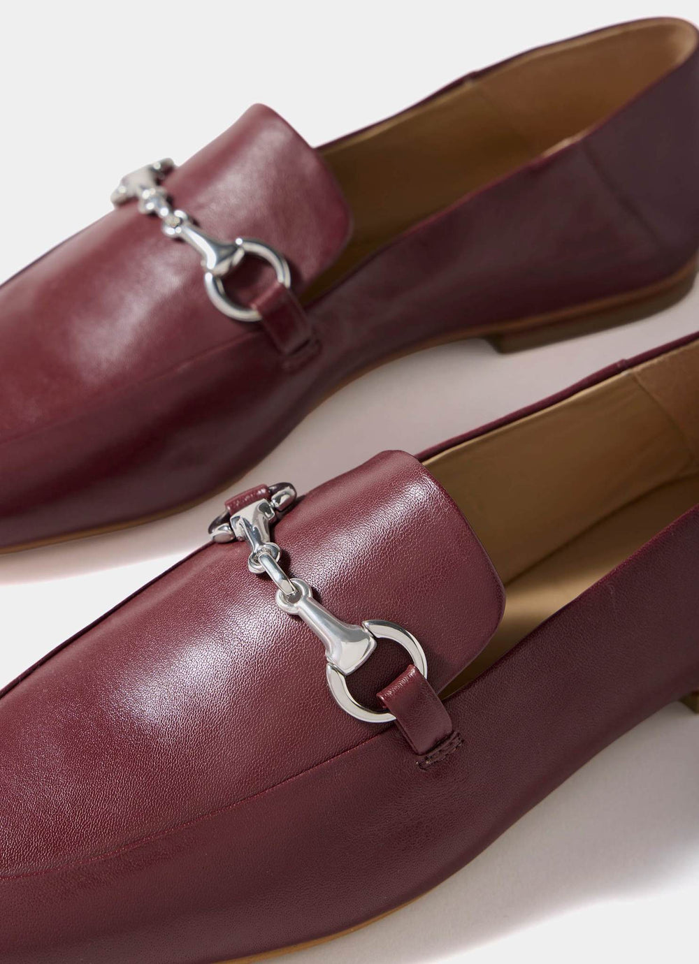 Camille Burgundy Leather Loafers