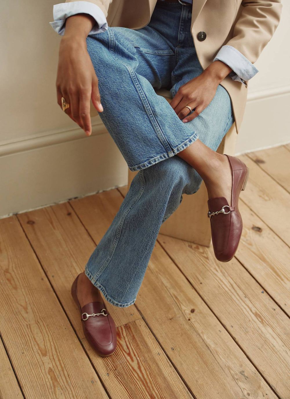 Camille Burgundy Leather Loafers