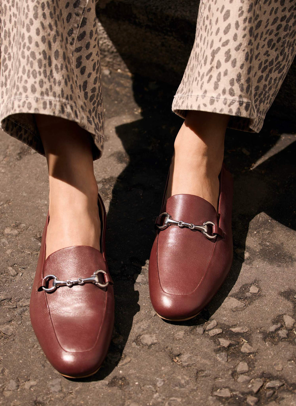 Camille Burgundy Leather Loafers