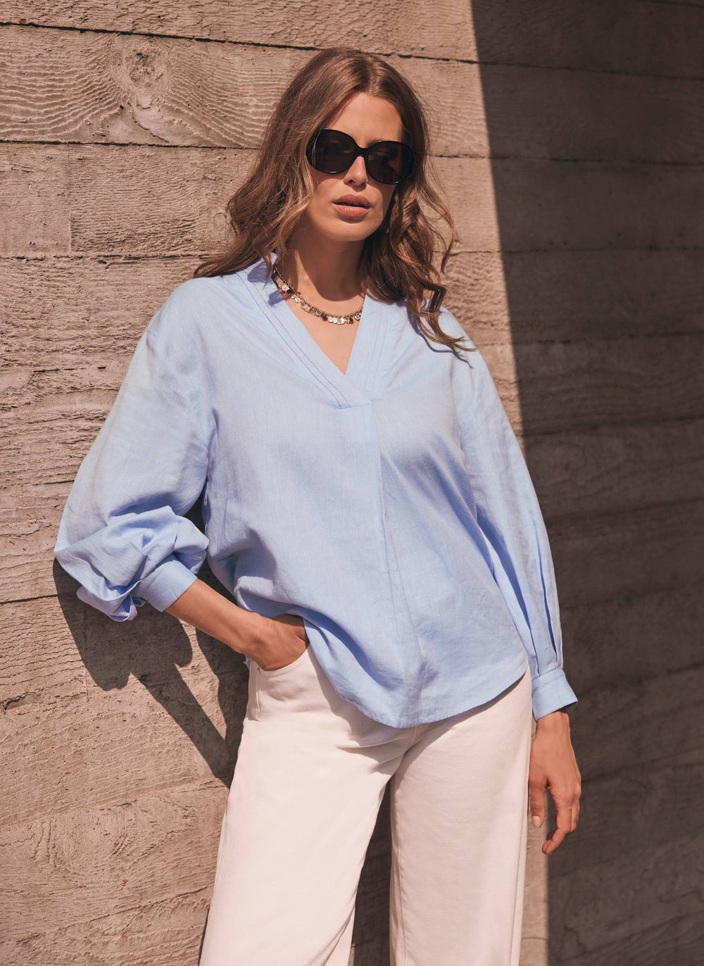Blue Chambray Blouse