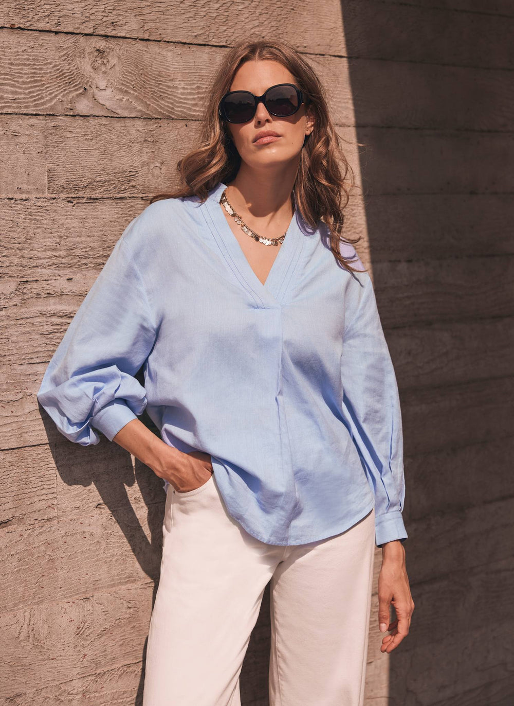Blue Chambray Blouse