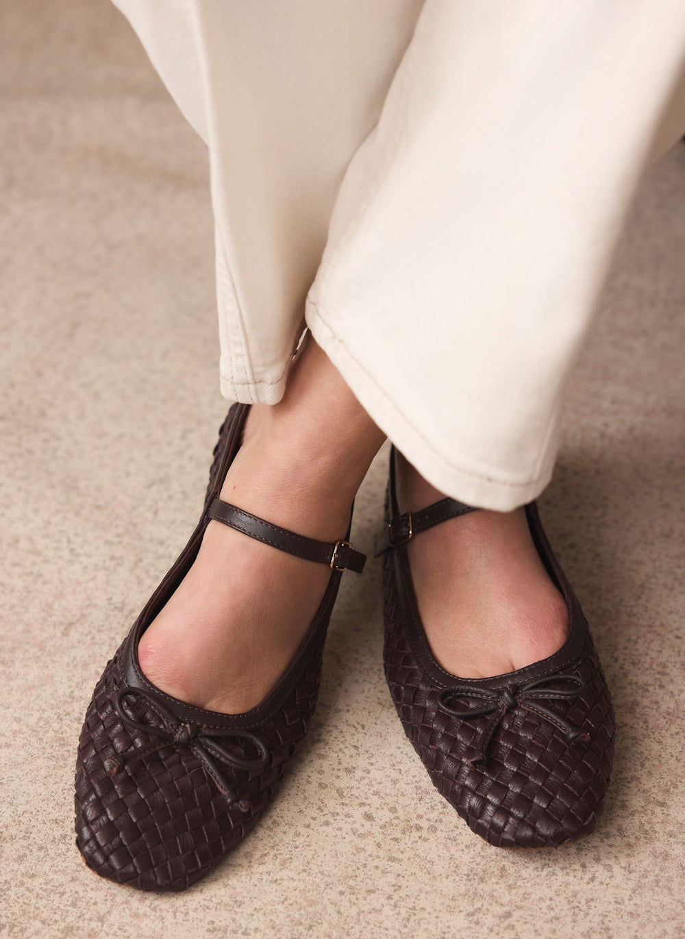 Charley Burgundy Leather Woven Pumps