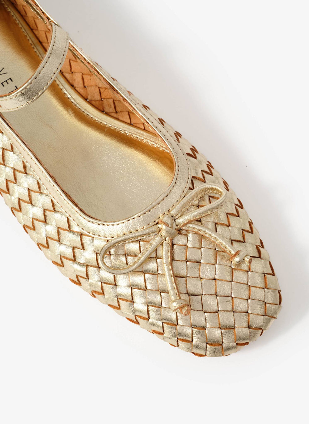 Charley Gold Leather Woven Pumps