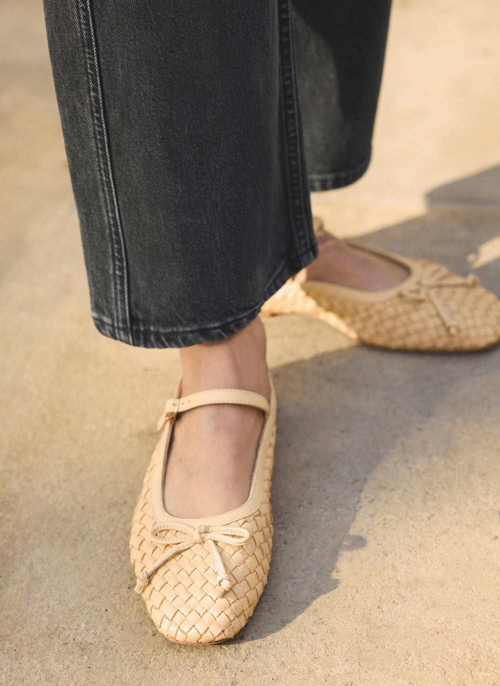Charley Butter Yellow Leather Woven Pumps