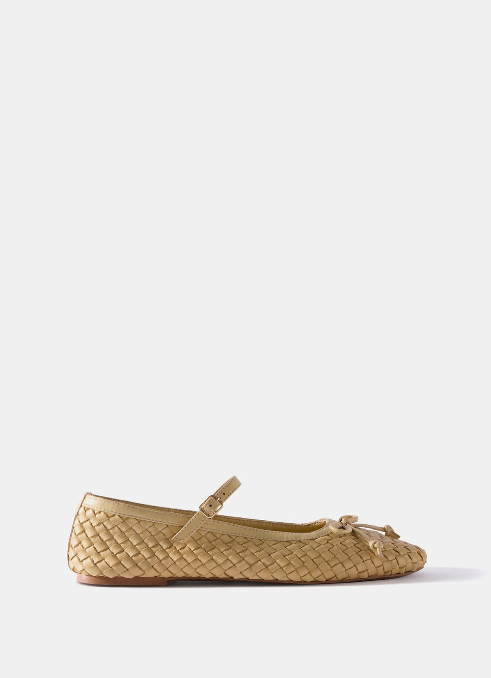 Charley Butter Yellow Leather Woven Pumps
