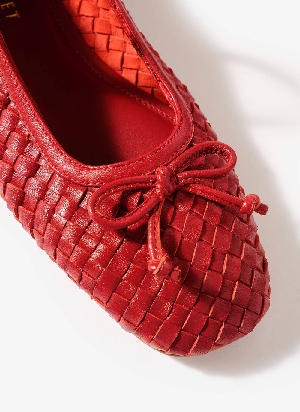 Charley Red Leather Woven Pumps