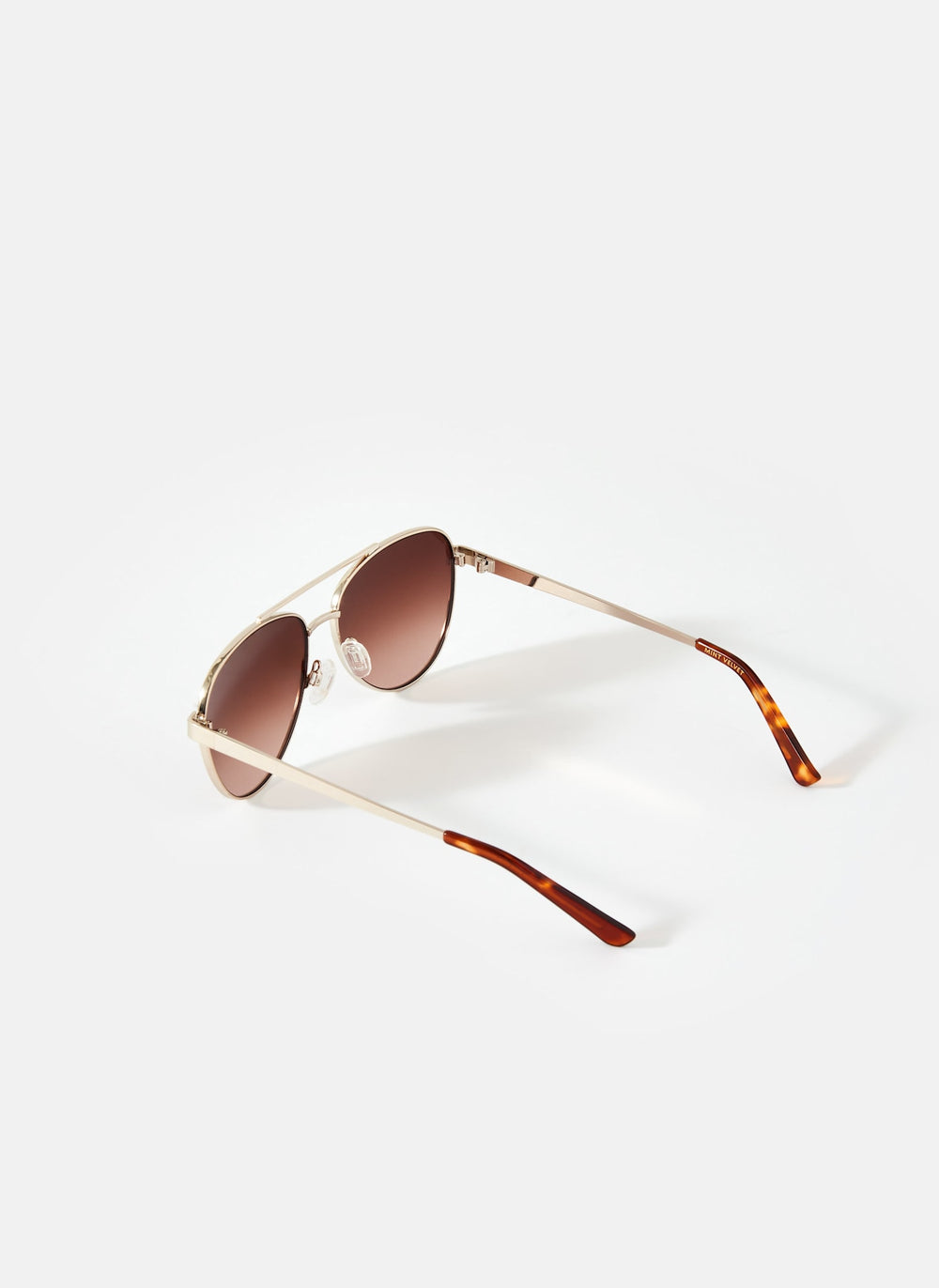 Gold Tone Gradient Aviator Sunglasses