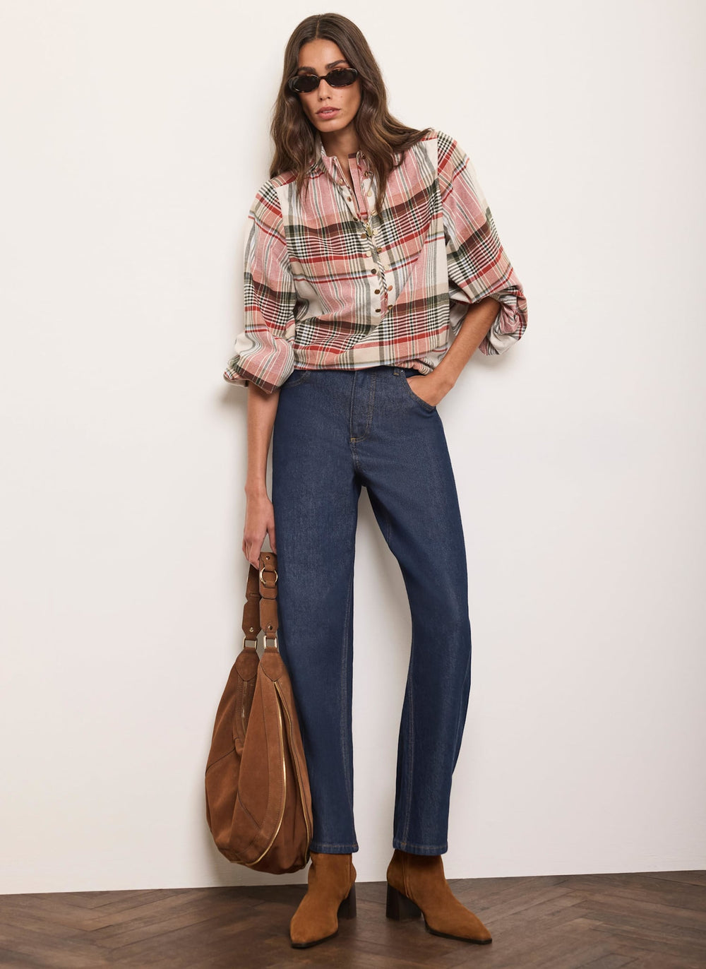 Neutral Checked Cotton Shirt