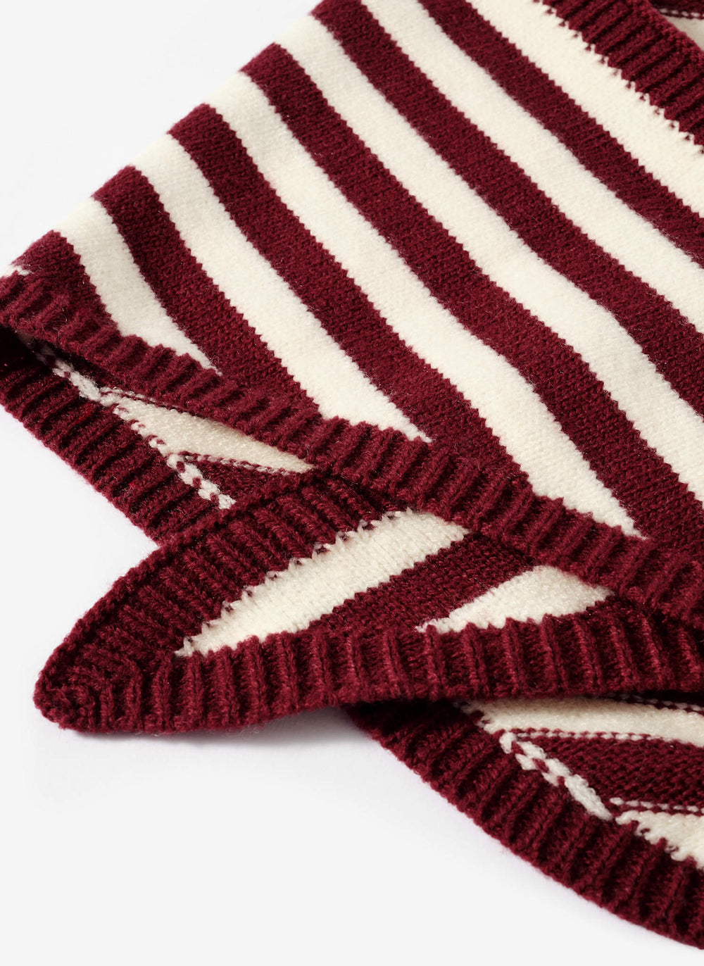 Burgundy Stripe Knit Scarf