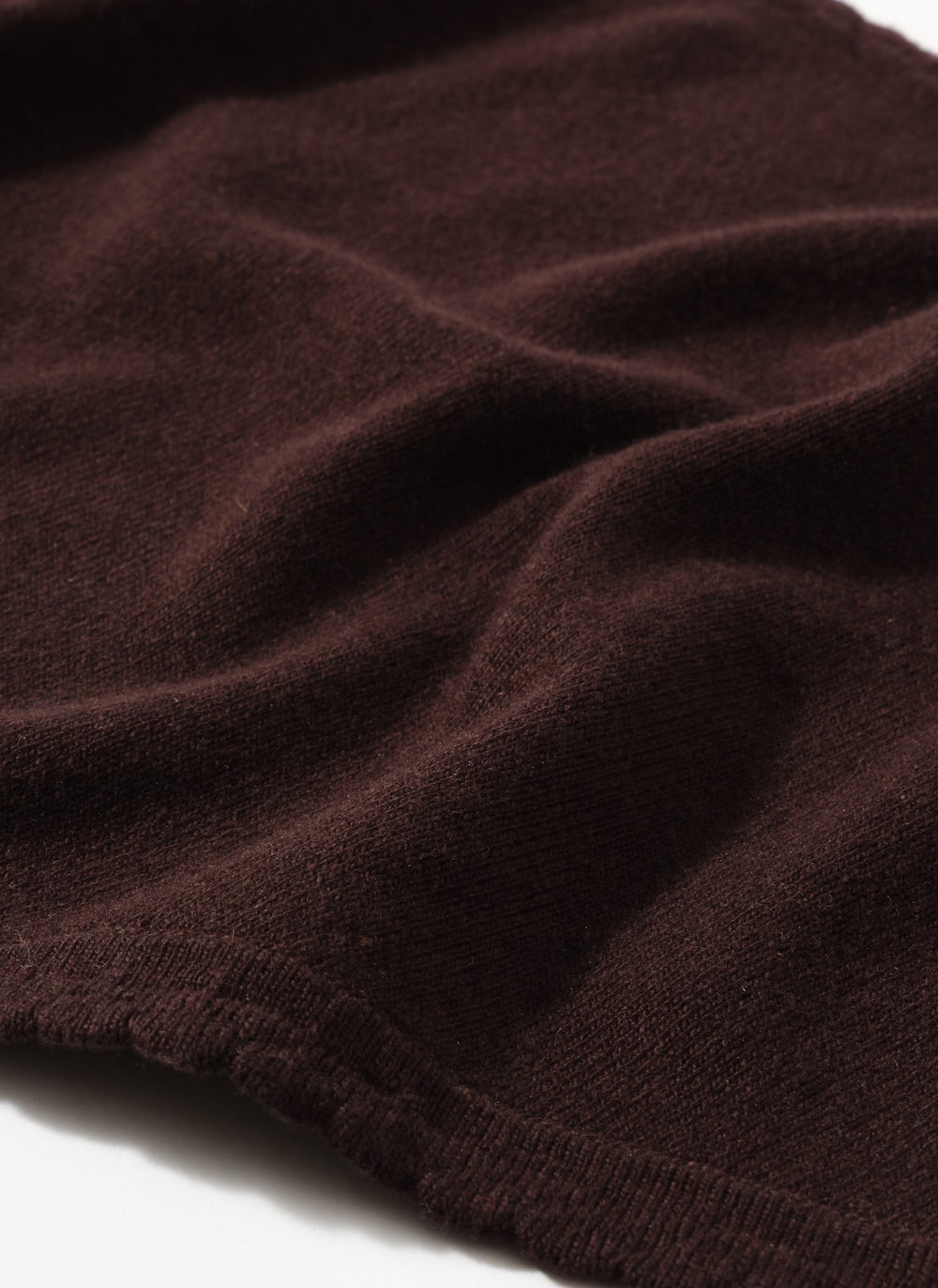 Brown Scallop Edge Knit Scarf