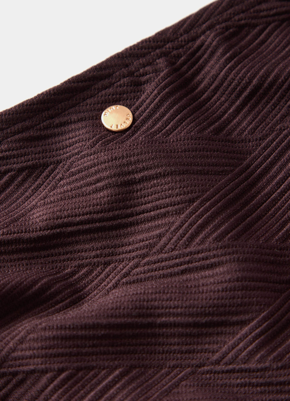 Brown Textured Tie Side Bikini Bottoms