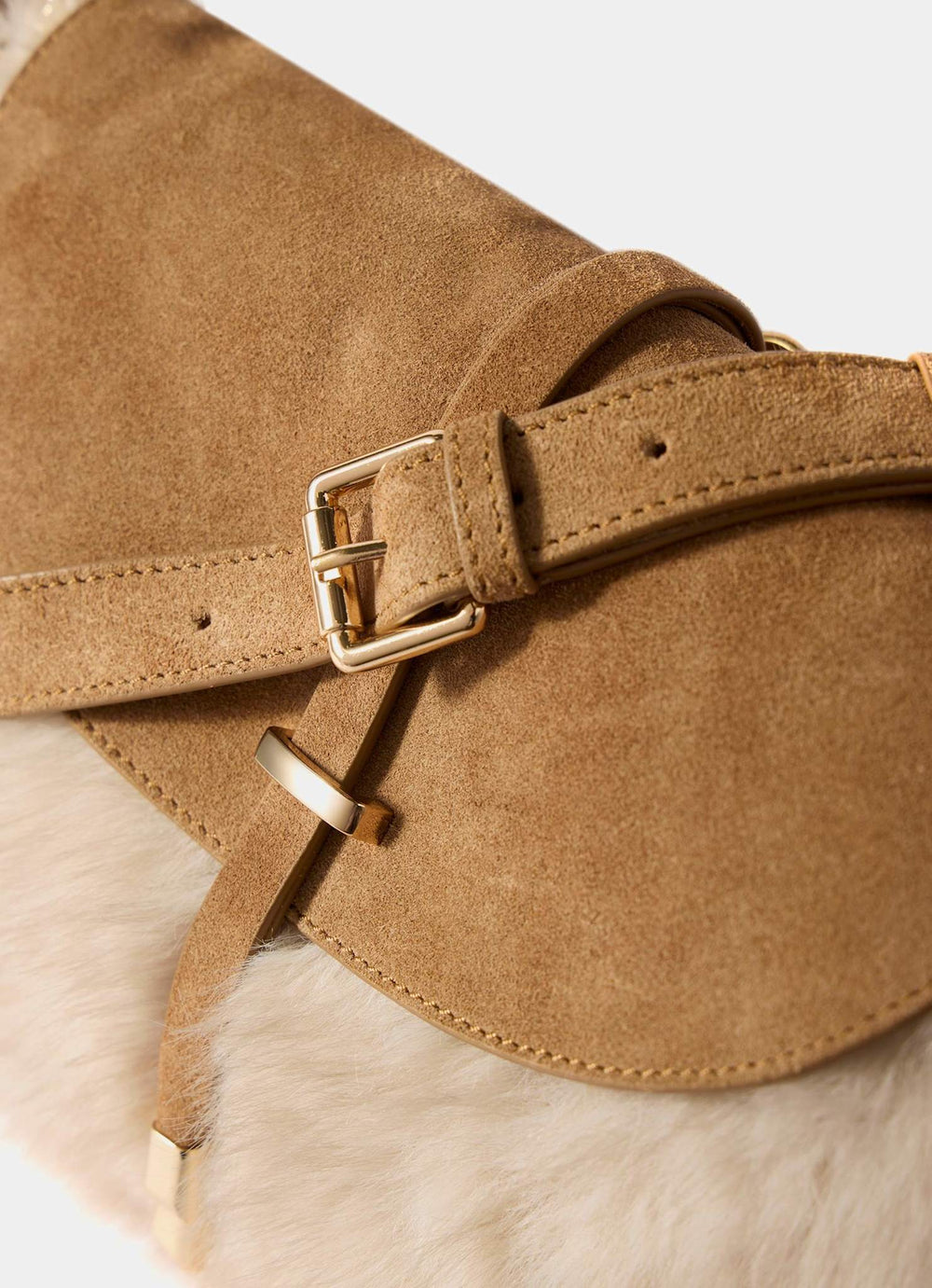 Chrissy Neutral Faux Fur Bag