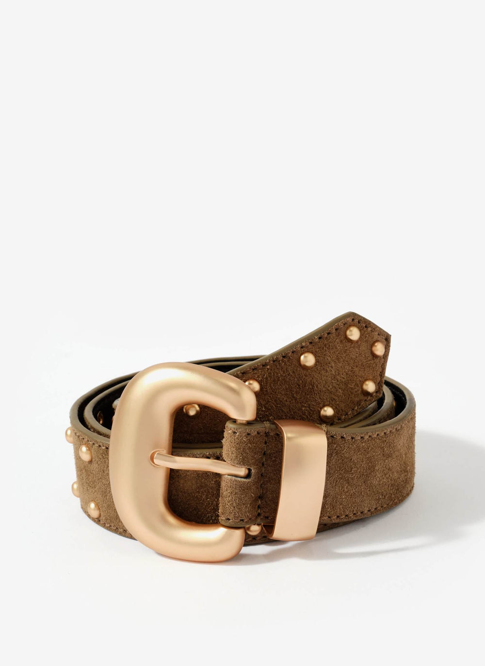 Khaki Suede Statement Belt