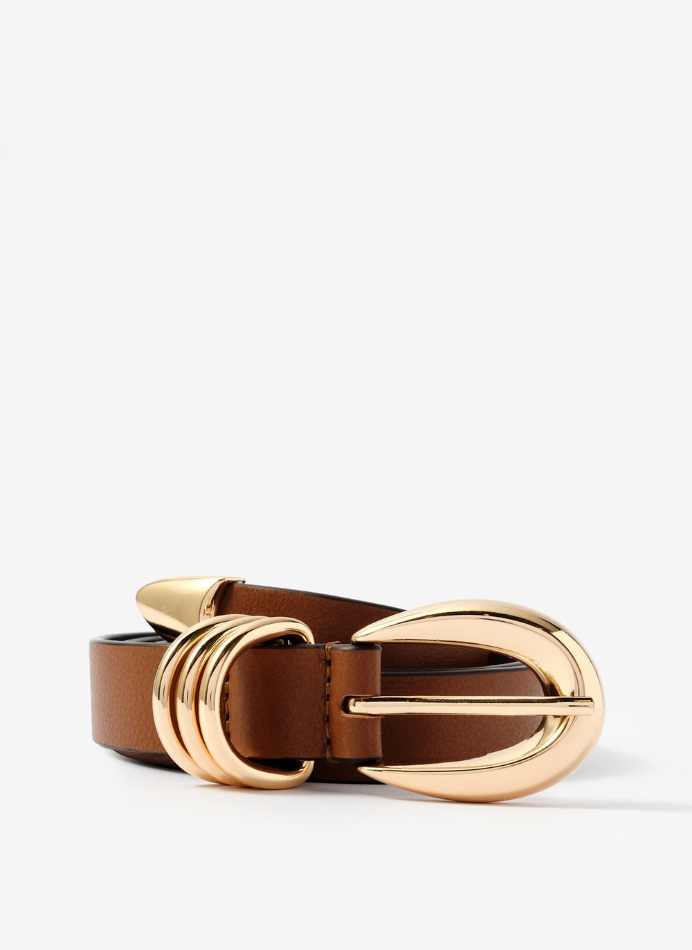 Tan Leather Buckle Belt