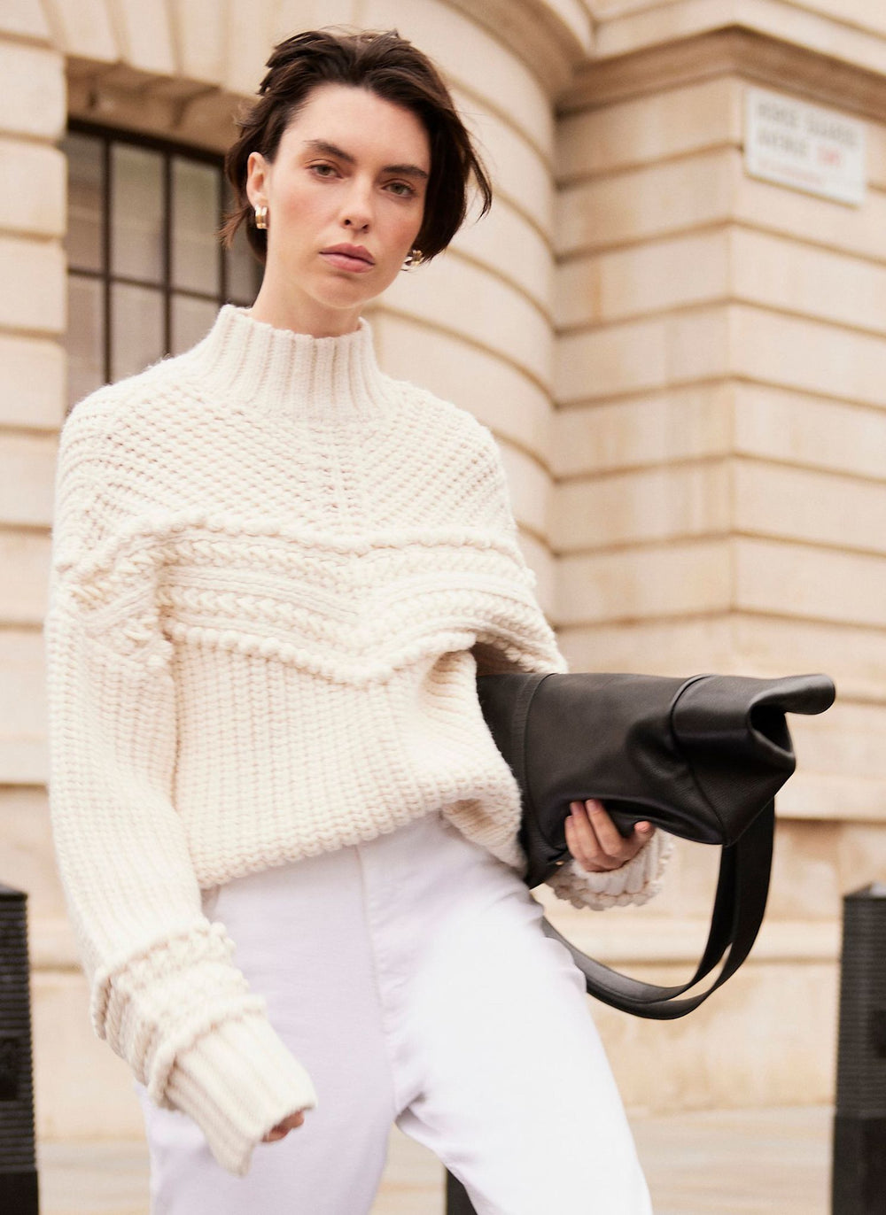 Cream Bobble Detail Knit Jumper