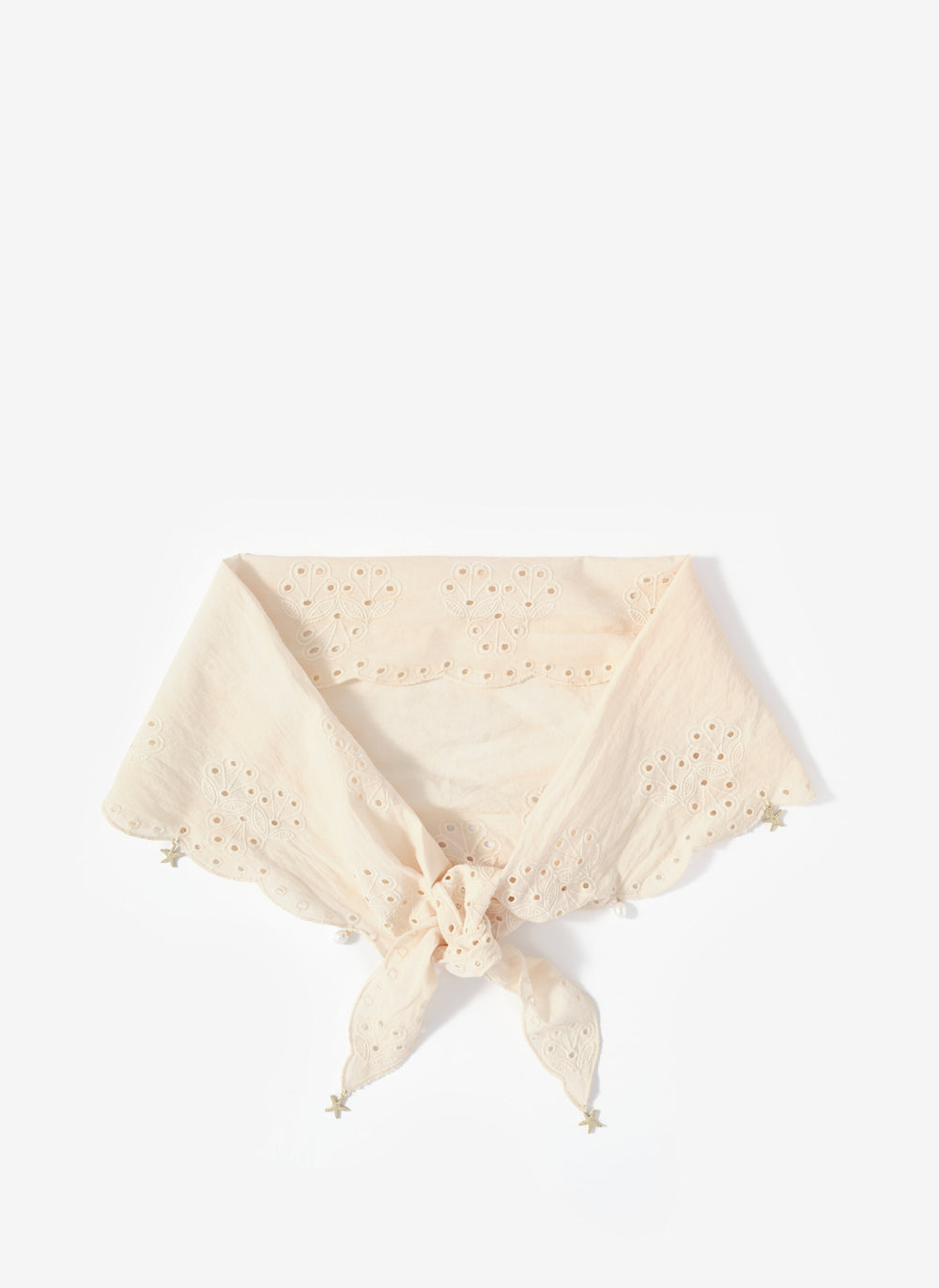 Cream Cotton Broderie Charm Scarf