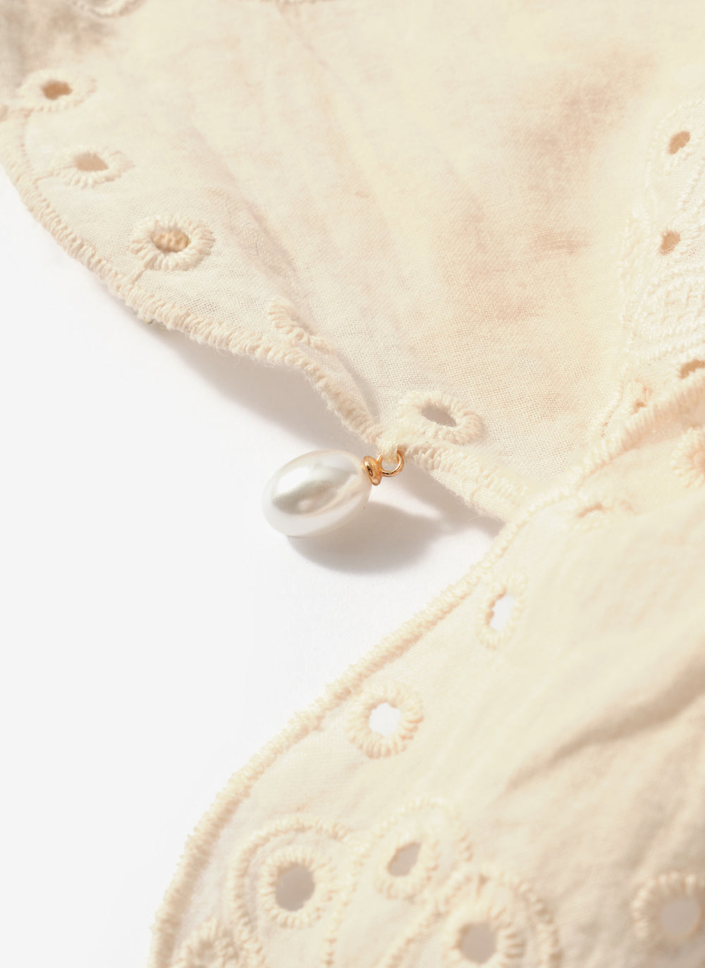 Cream Cotton Broderie Charm Scarf